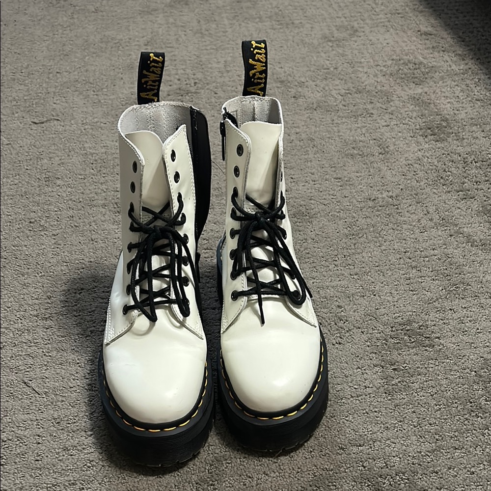 Dr. Martens Black and White Combat Boots